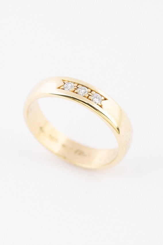 Gouden ring met 3 briljanten