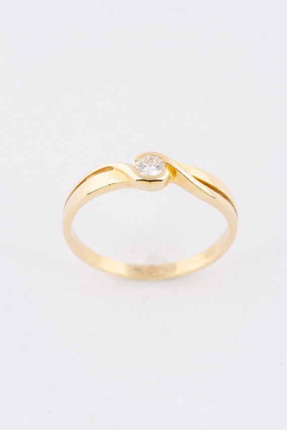 Gouden ring met een briljant van ca. 0.10 ct.