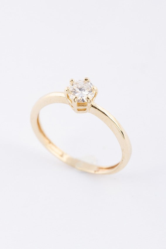 Gouden solitair ring met een briljant. 0.36 ct.