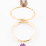 Gold Zinzi rings with amethyst and smoky quartz