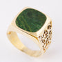 Gold openwork men's ring with jasper