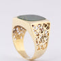 Gold openwork men's ring with jasper
