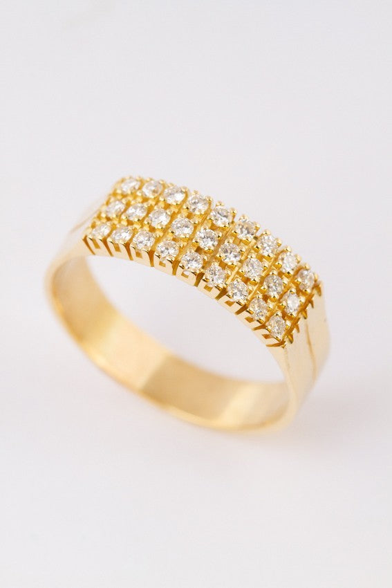 3-dubbele rij ring met 27 briljanten