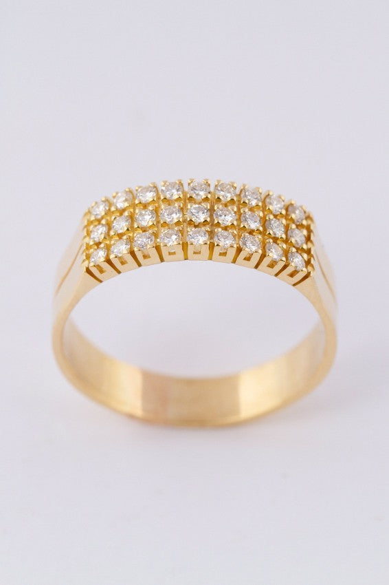 3-dubbele rij ring met 27 briljanten