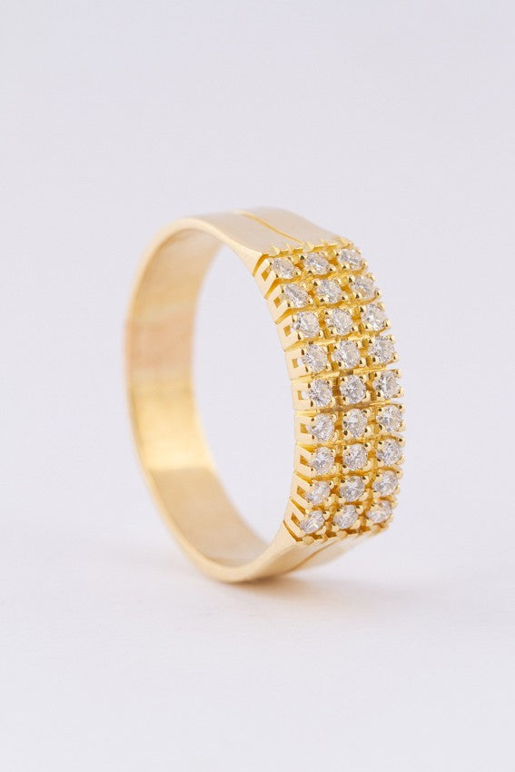 3-dubbele rij ring met 27 briljanten