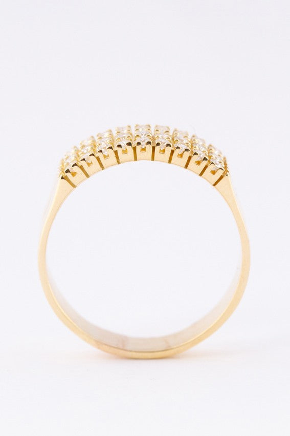 3-dubbele rij ring met 27 briljanten