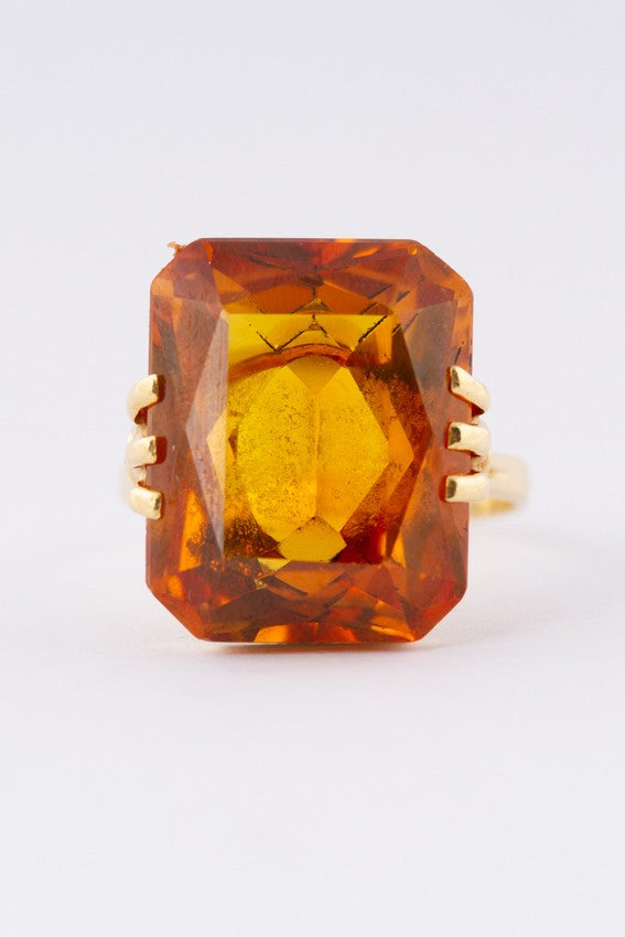 Gouden ring met citrien