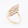 Gouden markies ring met 15 oud geslepen briljanten