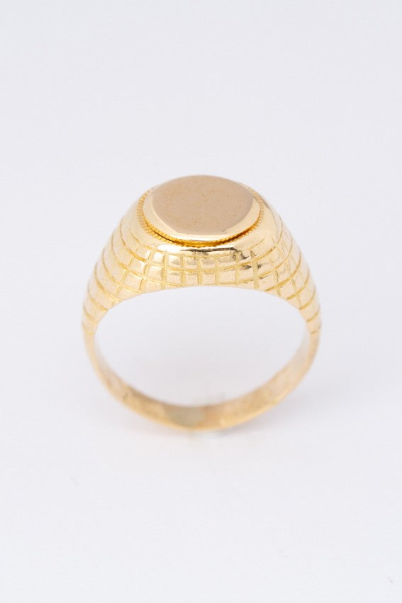 Gouden massieve dames pink ring