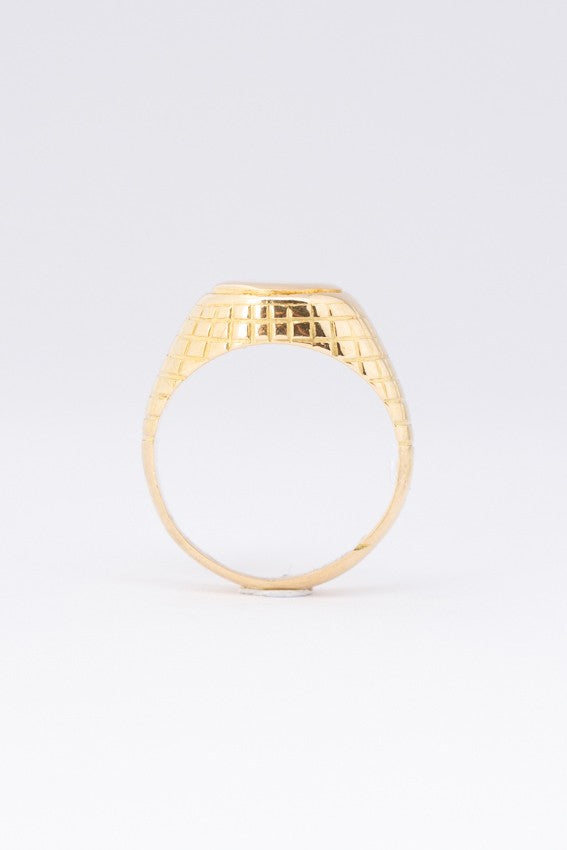 Gouden massieve dames pink ring