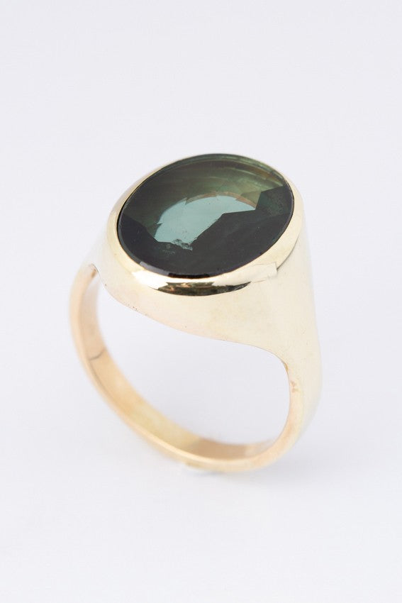 Gouden heren ring met toermalijn