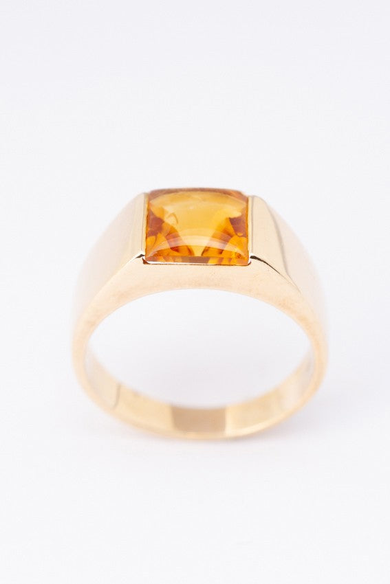 Gouden ring met citrien