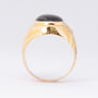 Gouden massieve heren ring met valkenoog