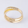 Gold crossover ring with 5 brilliants