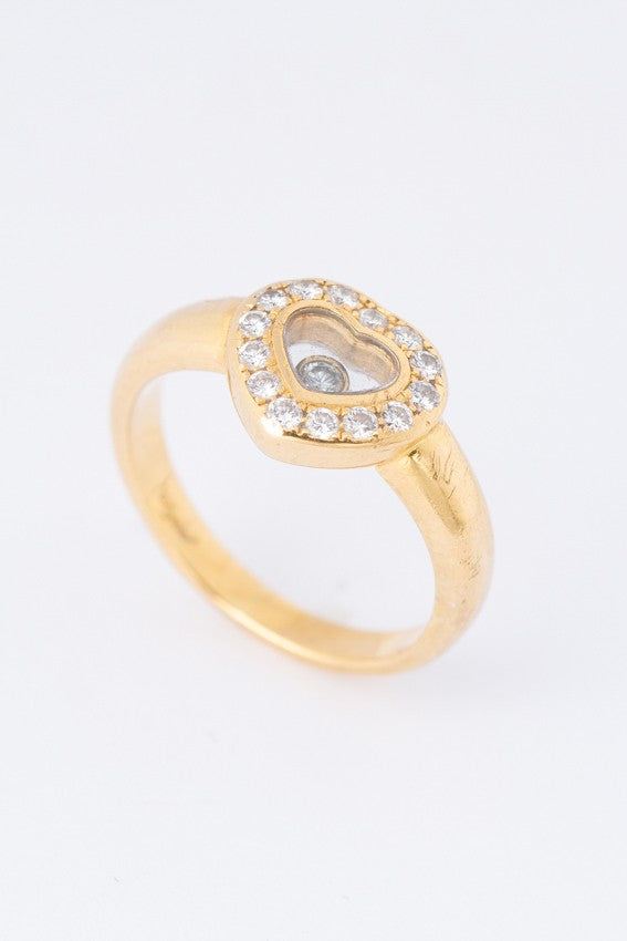 Gouden ring van het merk Chopard 'happy diamonds' met briljanten