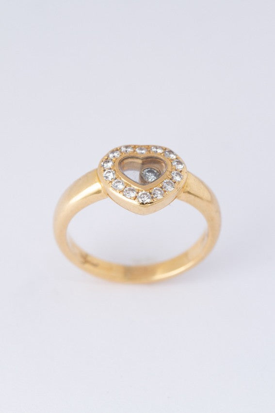 Gouden ring van het merk Chopard 'happy diamonds' met briljanten