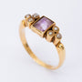 Antieke gouden ring met amethist en parels