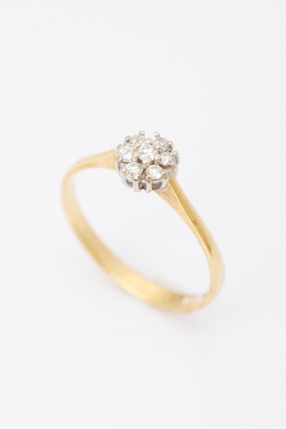 Gouden entourage ring met briljanten