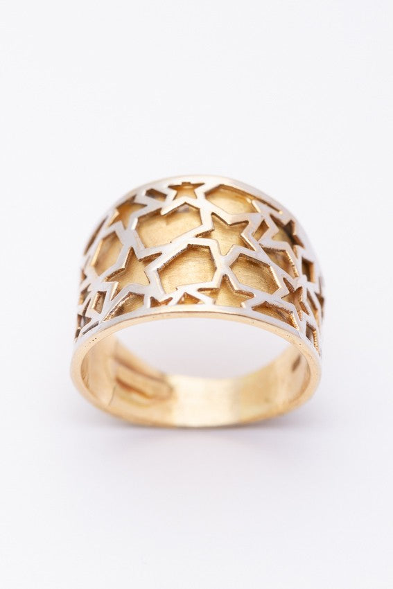 18 krt. wit/geel gouden ring
