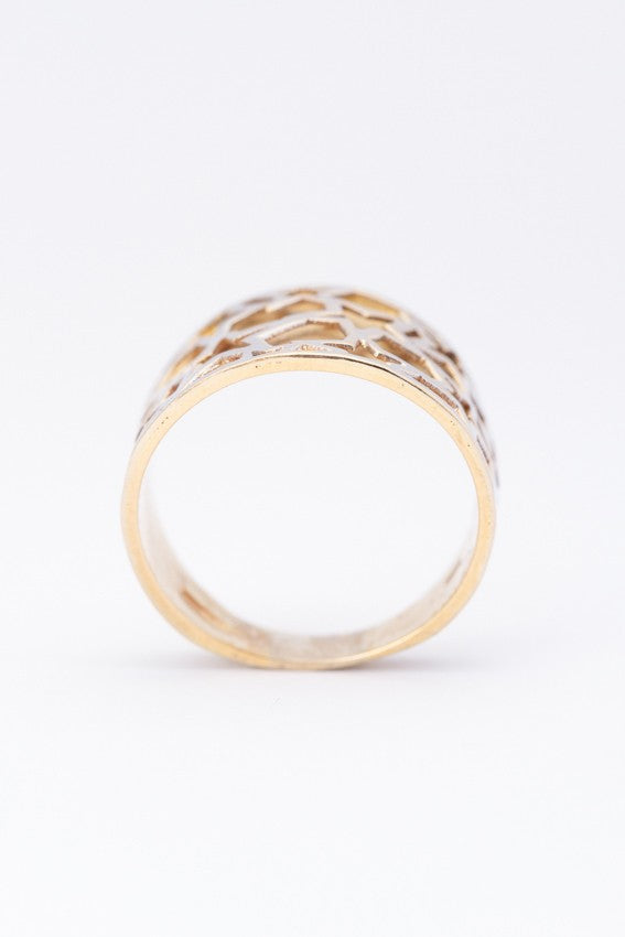 18 krt. wit/geel gouden ring