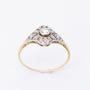 Golden Art Deco ring with brilliant and diamonds