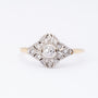 Golden Art Deco ring with brilliant and diamonds
