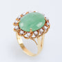 Gouden entourage ring met jade en briljanten