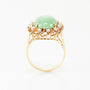 Gouden entourage ring met jade en briljanten