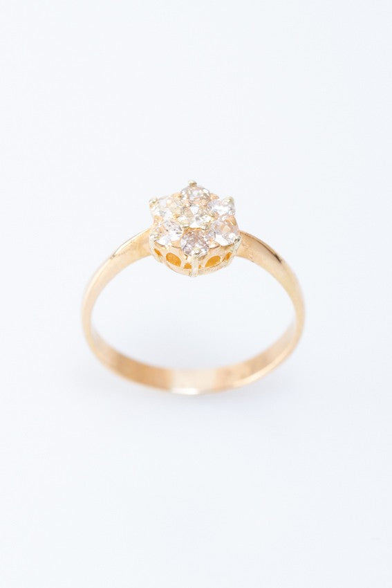 Gouden entourage ring met 7 briljanten