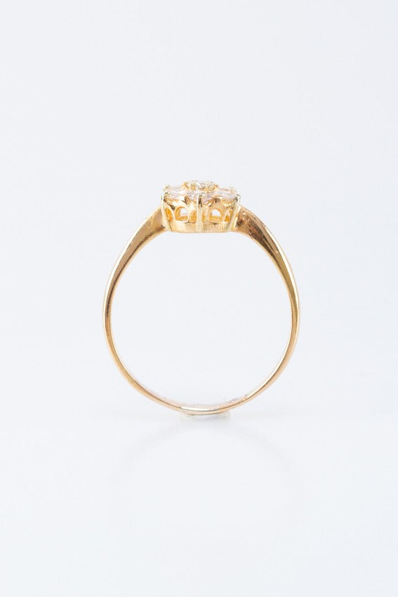 Gouden entourage ring met 7 briljanten