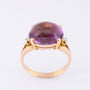 Gold ring with an amethyst and diamonds