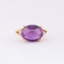 Gold ring with an amethyst and diamonds