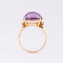 Gold ring with an amethyst and diamonds