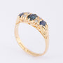 English gold ring with sapphire and diamonds