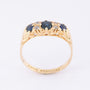 English gold ring with sapphire and diamonds