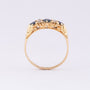 English gold ring with sapphire and diamonds