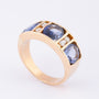 Gouden rij ring met saffieren en briljanten