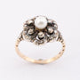 Entourage ring met diamanten en cultive parel