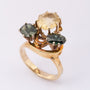 Gouden ring met tourmalijn en citrien