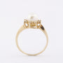 Gouden ring met een parel en diamant