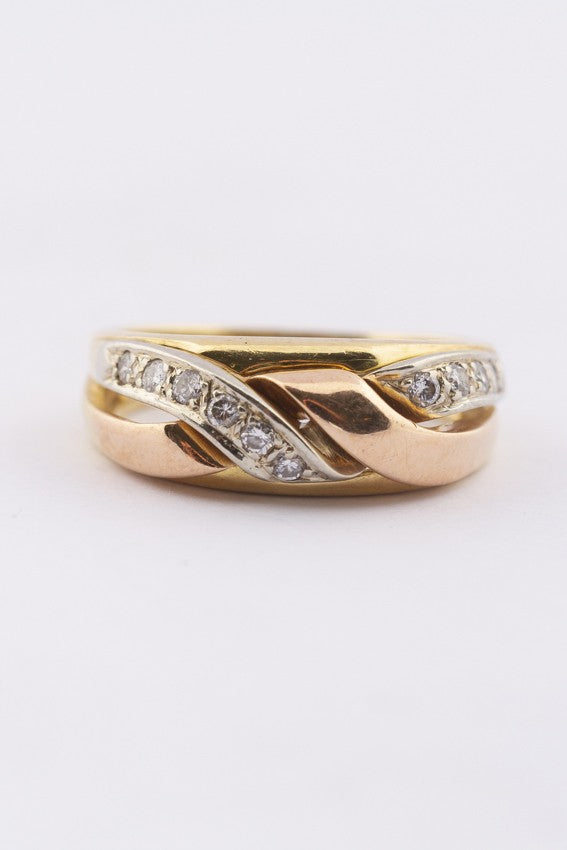 Bi-color gouden ring met briljanten