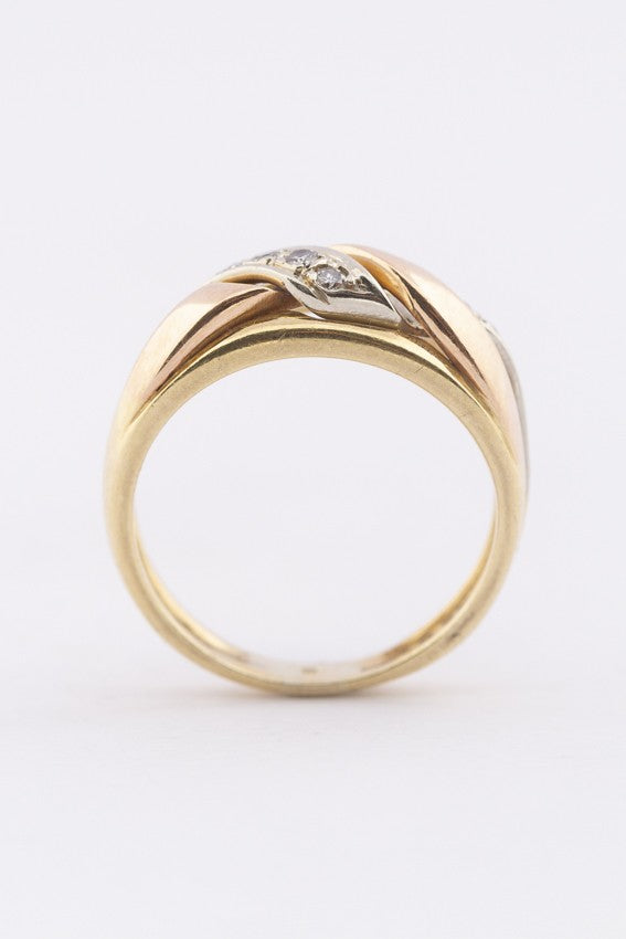 Bi-color gouden ring met briljanten