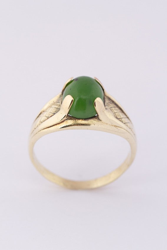 Gouden ring met jade