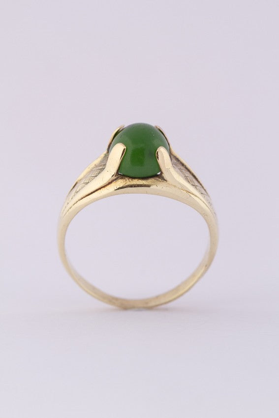 Gouden ring met jade