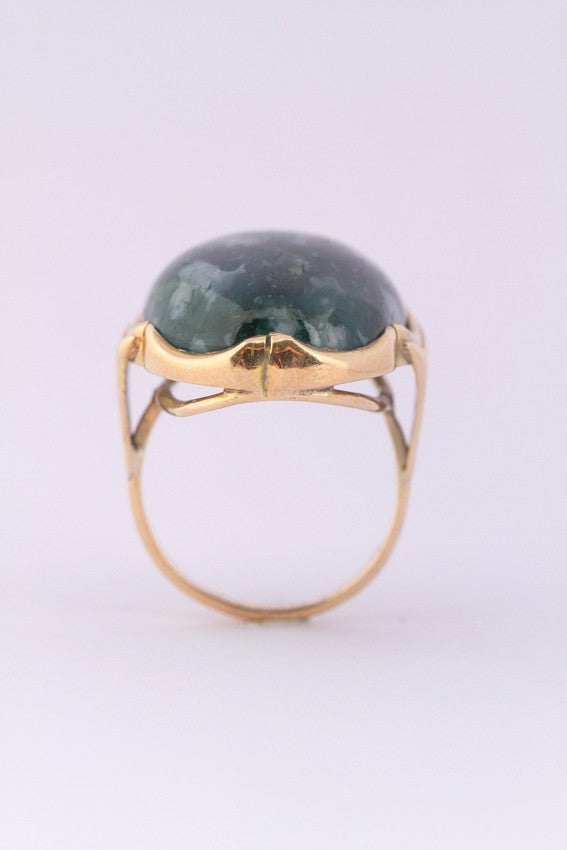 Gouden ring met mosagaat