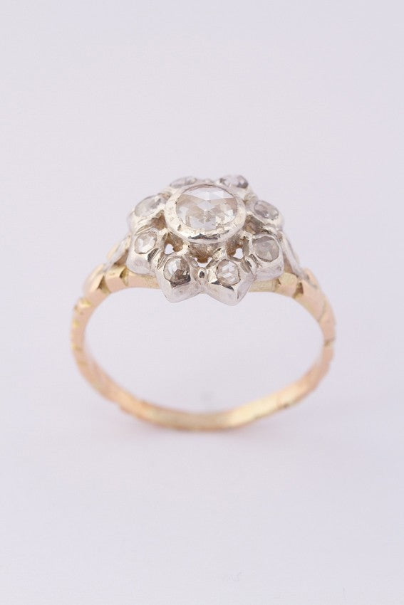 Gouden entourage ring met diamanten
