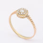 Gouden ring met diamant en zaadparels