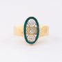 Art deco ring met briljanten en parels