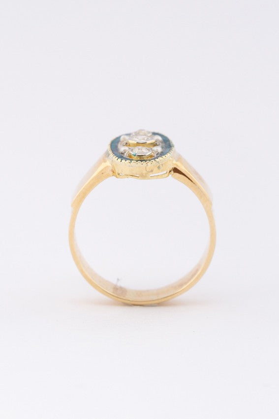 Art deco ring met briljanten en parels