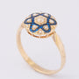 Gold ring with pearls and enamel